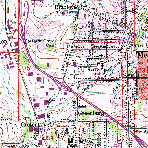 Topographic Map of Lincoln Tower Heliport, OR