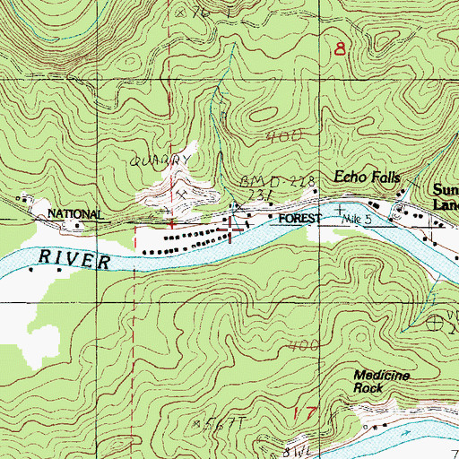 Topographic Map of Sportsmans Landing, OR