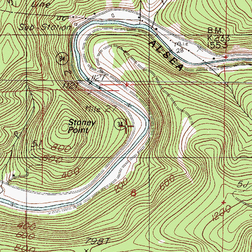 Topographic Map of Stoney Point Boat Launch, OR