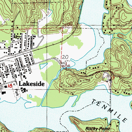 Topographic Map of North Lake Resort and Marina, OR