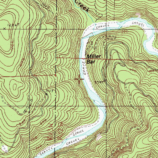 Topographic Map of Miller Bar Boat Launch, OR