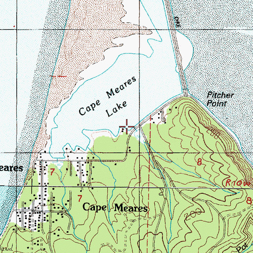 Topographic Map of Cape Meares County Boat Launch, OR