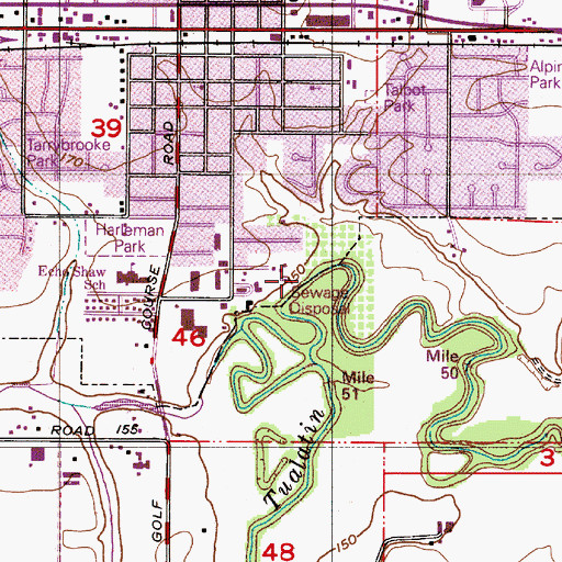 Topographic Map of Steamboat City Park Boat Ramp, OR