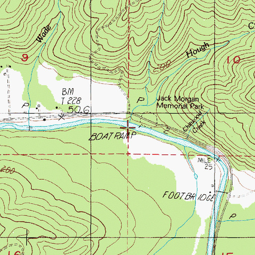 Topographic Map of Morgan Park Boat Ramp, OR