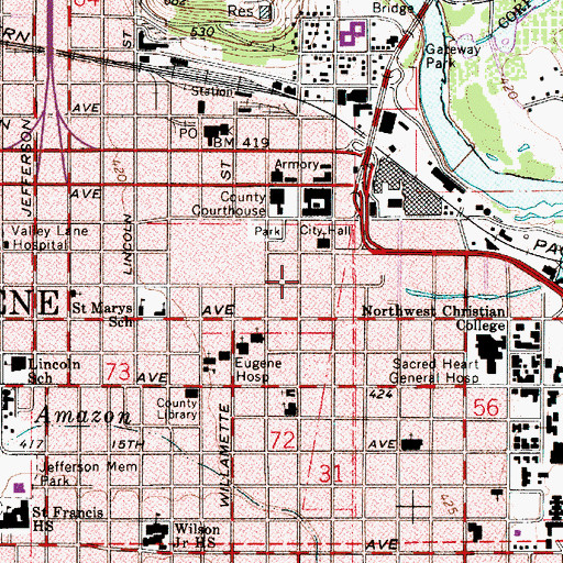 Topographic Map of Greyhound Station, OR