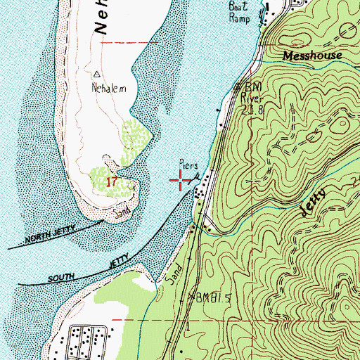 Topographic Map of Jetty Fishery Marina, OR