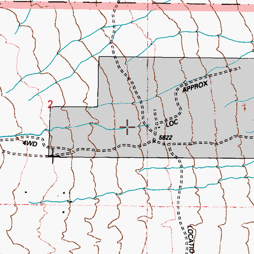 Topographic Map of Indian Creek, CA