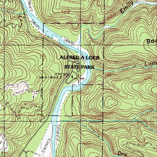 Topographic Map of Alfred A Loeb State Park Boat Launch, OR