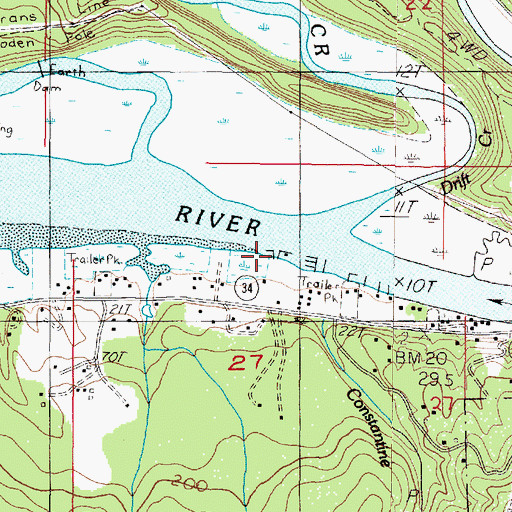 Topographic Map of King Silver RV Park and Marina, OR