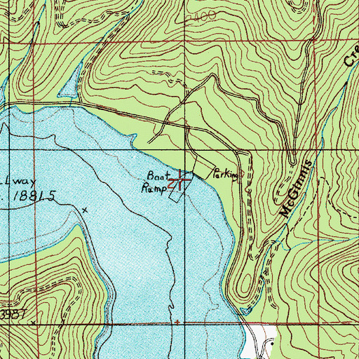 Topographic Map of Upper Ramp Galesville Resevior Boat Ramp, OR