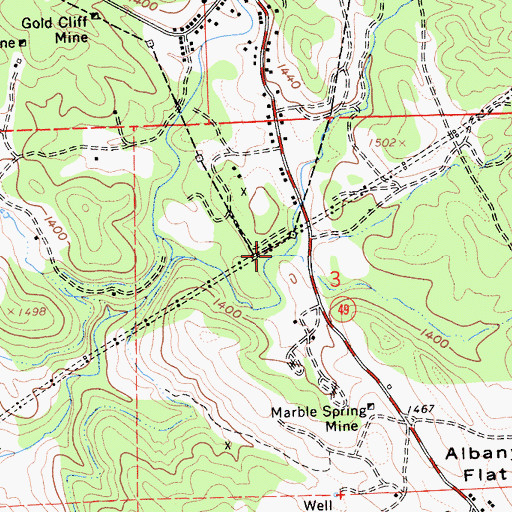 Topographic Map of Indian Creek, CA