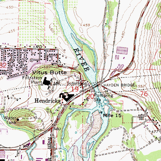 Topographic Map of Hayden Bridge Boat Ramp, OR