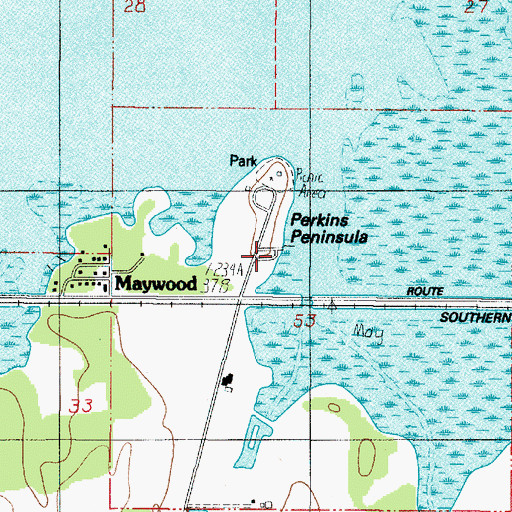 Topographic Map of Perkins Penninsula Boat Ramp, OR