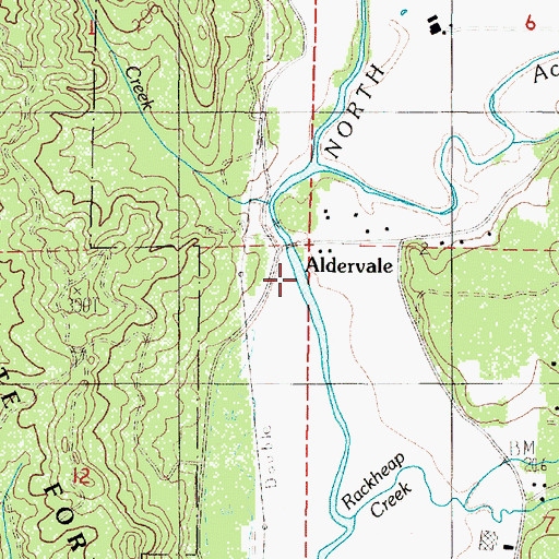 Topographic Map of Aldervale Boat Launch, OR