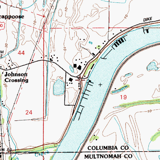 Topographic Map of McCuddy's / Browns Landing Marina Boat Launch, OR