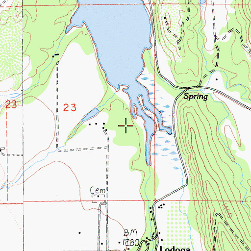 Topographic Map of Indian Creek, CA