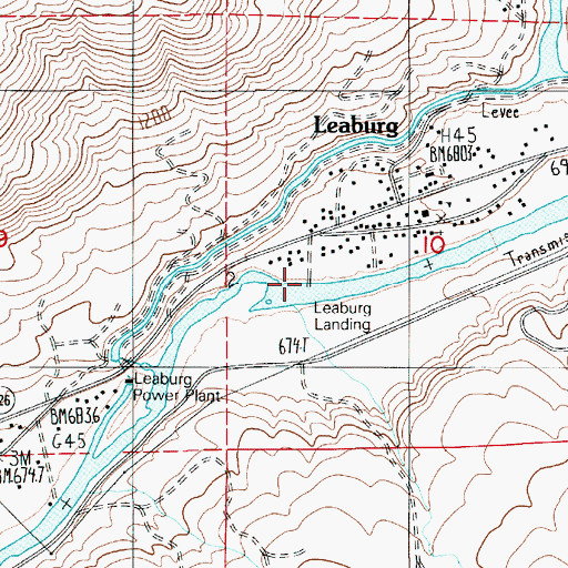 Topographic Map of Leaburg Landing Boat Ramp, OR