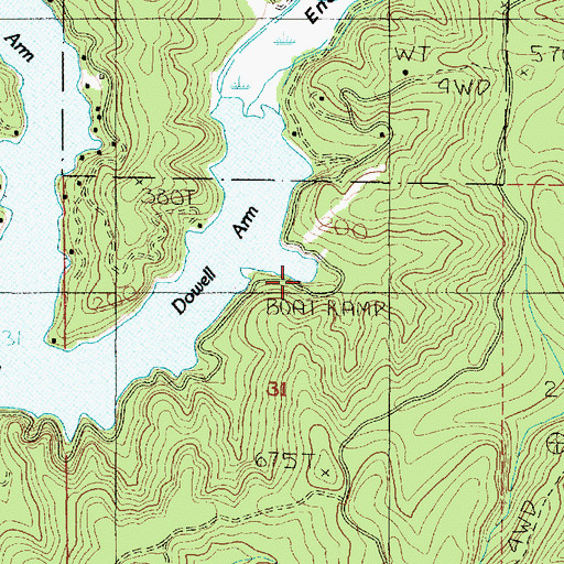 Topographic Map of Mercer Lake Landing Boat Ramp, OR