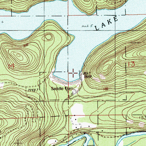 Topographic Map of Saddle Dam Boat Launch Boat Ramp, OR