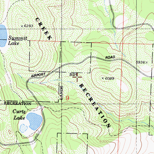 Topographic Map of Indian Creek Recreation Lands, CA