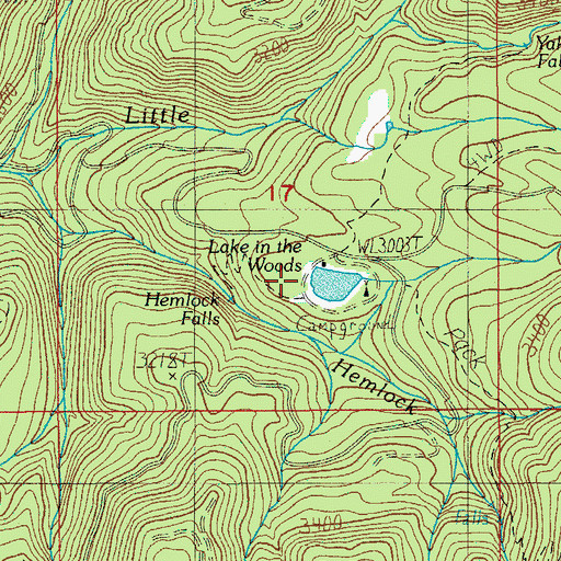 Topographic Map of Lake in the Woods Boat Ramp, OR