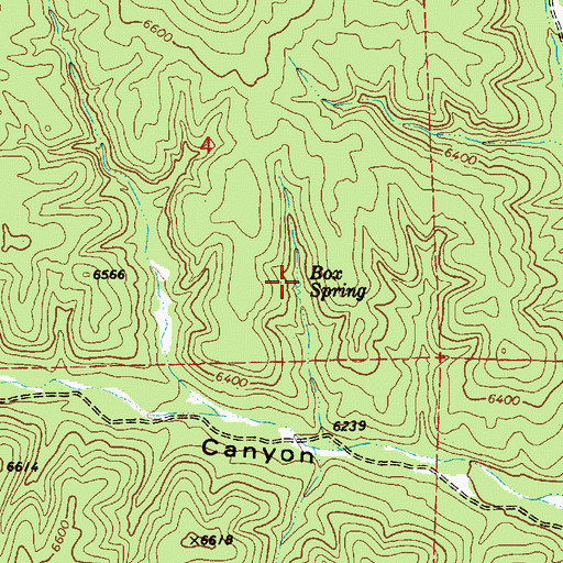 Topographic Map of Box Spring, AZ