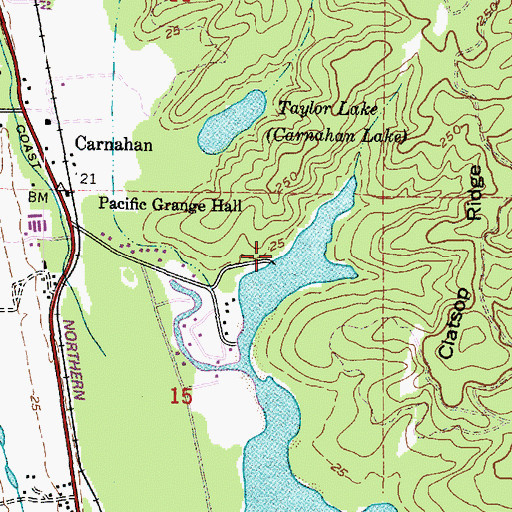 Topographic Map of Carnahan County Park Boat Ramp, OR