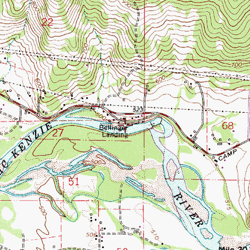 Topographic Map of Berrlinger Landing Boat Ramp, OR