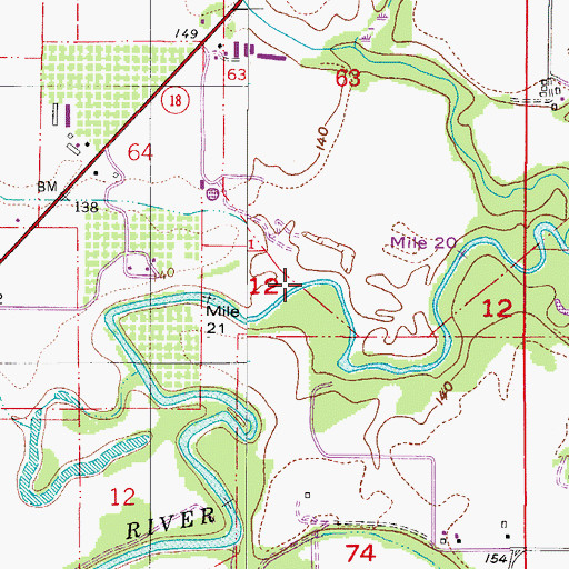 Topographic Map of Monroe Landing County Park Boat Launch, OR