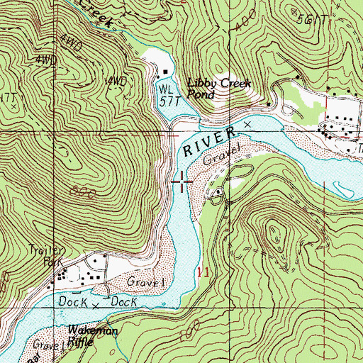Topographic Map of Huntly Park Boat Launch, OR