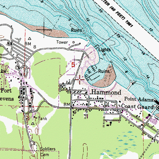 Topographic Map of Hammond Marina Boat Launch, OR