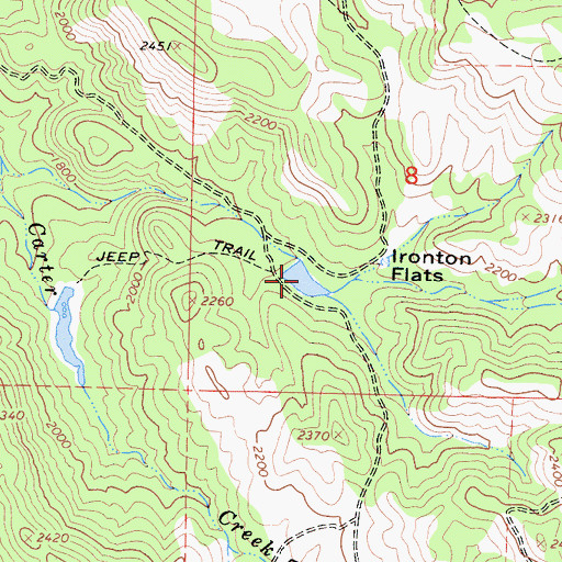 Topographic Map of Ironton Flats, CA