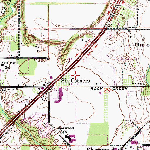 Topographic Map of Sherwood Regal Cinemas Park and Ride, OR