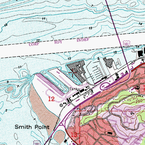 Topographic Map of Port of Astoria, OR