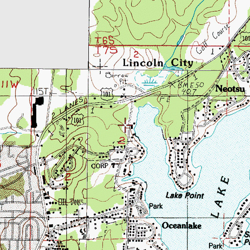 Topographic Map of Blue Heron Dock, OR