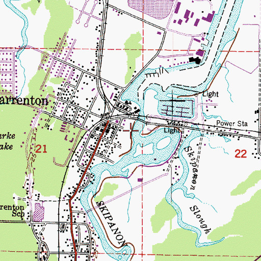 Topographic Map of Warrenton Marina Boat Launch, OR