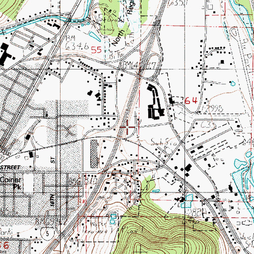 Topographic Map of Lane Transit District Park and Ride, OR