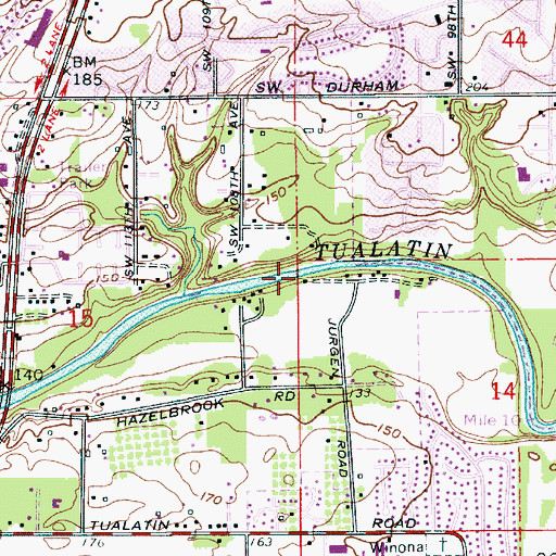 Topographic Map of Jurgens City Park Boat Ramp, OR