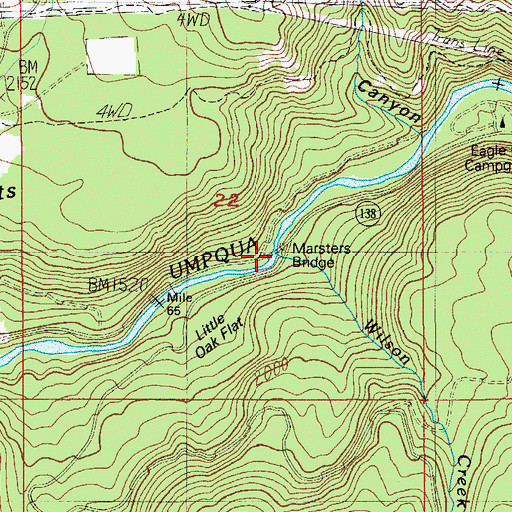 Topographic Map of Weeping Rock Campground Boat Launch, OR