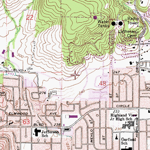 Topographic Map of Timber Hill Shopping Center Transfer Station, OR