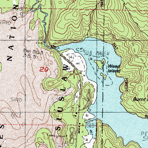 Topographic Map of Tahkenitch Boat Landing, OR