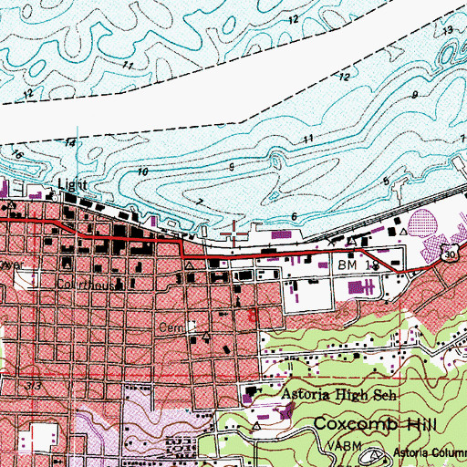Topographic Map of 17th Street Transient Dock, OR