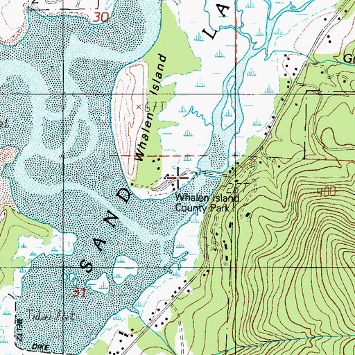 Topographic Map of Clay Myers State Natural Area at Whalen Island Boat Launch, OR