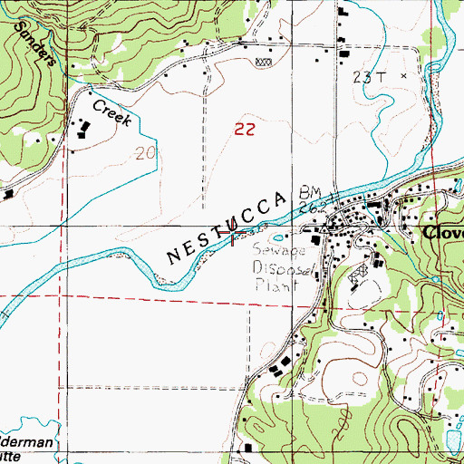 Topographic Map of Cloverdale Boat Ramp, OR