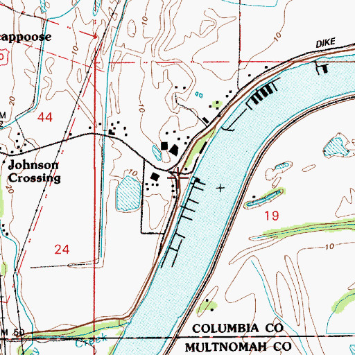 Topographic Map of McCuddy's / Browns Landing Marina, OR