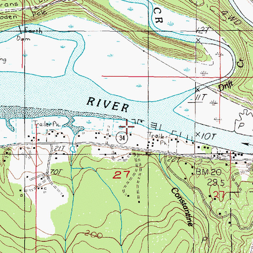 Topographic Map of King Silver RV Park and Marina, OR