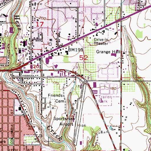 Topographic Map of Linkbus Newberg Town Flyer, OR