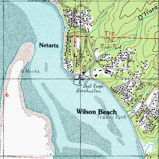 Topographic Map of Netarts Landing County Boat Launch, OR
