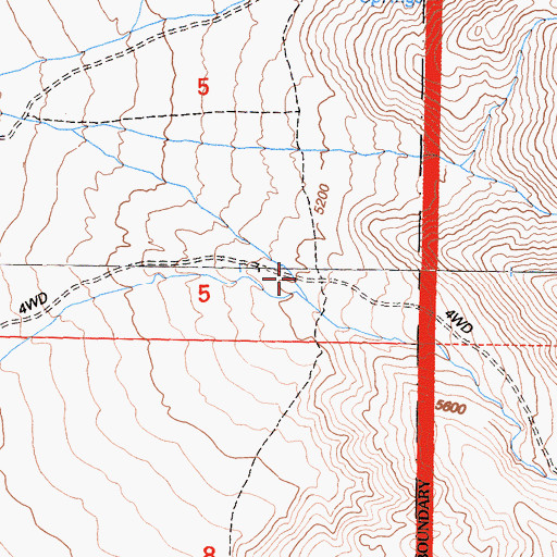 Topographic Map of Jeffrey Mine Canyon, CA