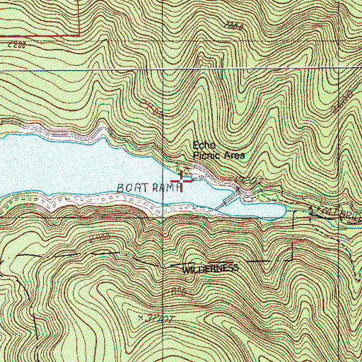 Topographic Map of Echo / East Fork Boat Ramp, OR